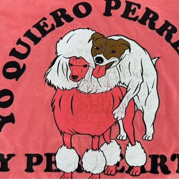 Peralta Project Dog Lovers Gorgeous coral cotton tee shirt - Picture 1 of 10
